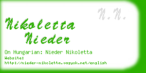 nikoletta nieder business card